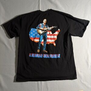 Zach Bryan American Heartbreak Tour T-Shirt Mens XL Black Pocket‎ Graphic Tee